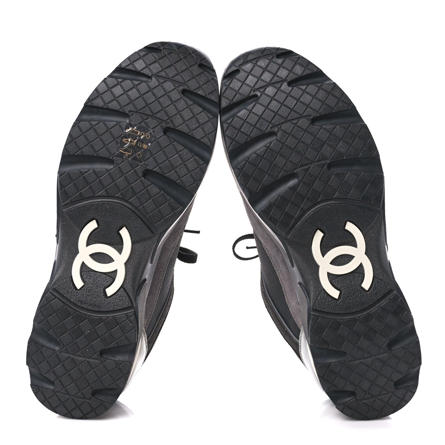 Calfskin Suede CC Sneakers 40 Black Grey