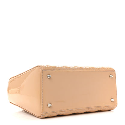 Christian Dior Patent Cannage Medium Lady Dior Beige 4 of 15