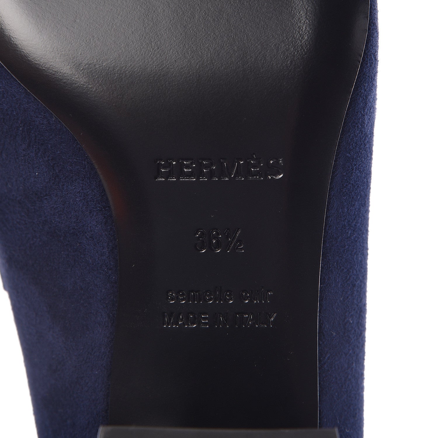 Hermes Suede Goatskin Paradis Mule 36.5 Bleu Diplomatique 6 of 9
