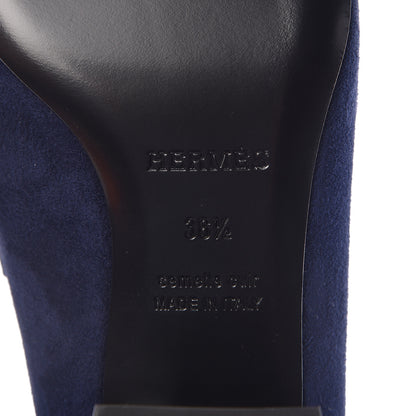 Hermes Suede Goatskin Paradis Mule 36.5 Bleu Diplomatique 6 of 9