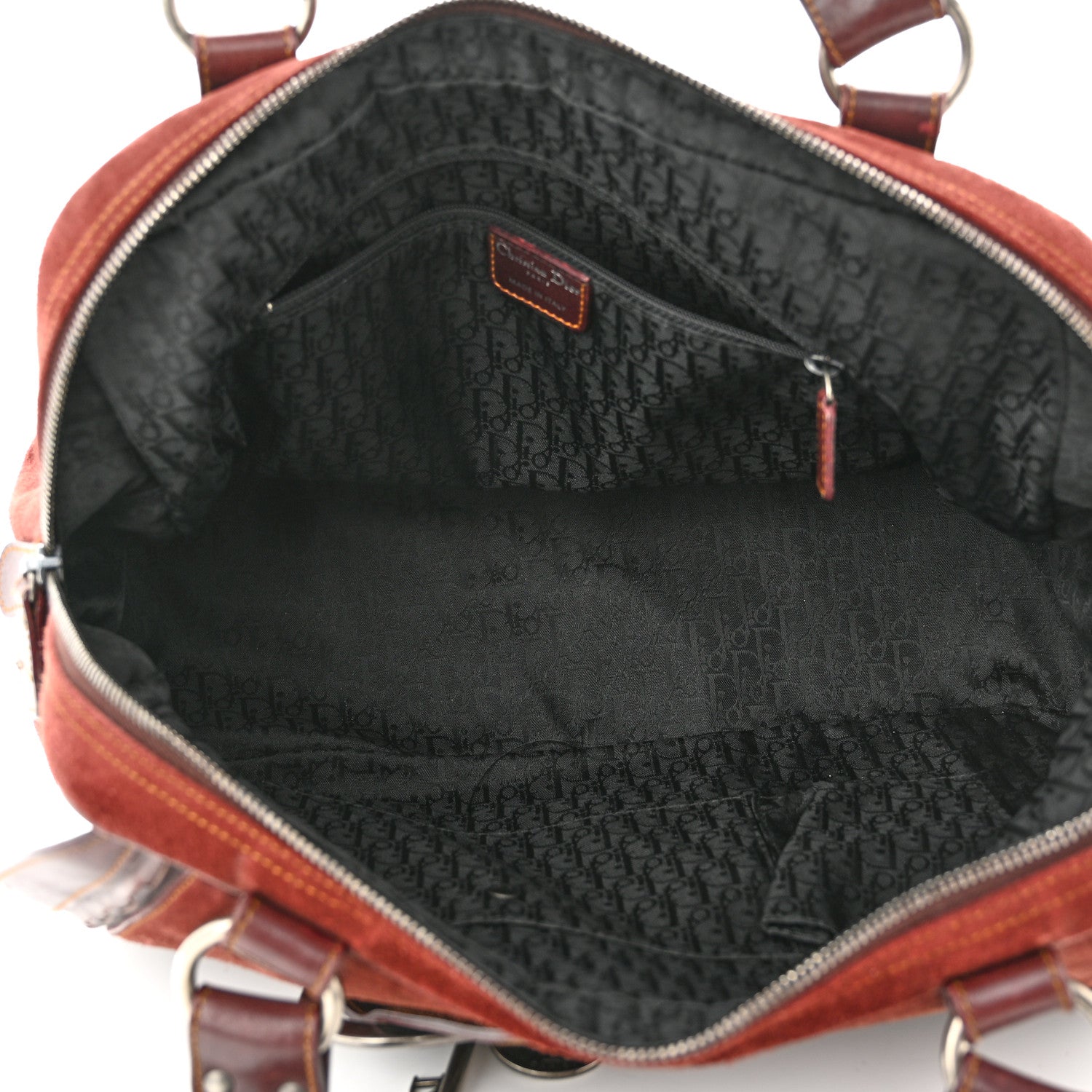 Christian Dior Suede Gaucho Double Saddle Bag Burgundy 5 of 10