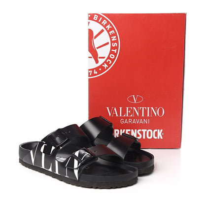 Valentino Garavani Calfskin VLTN Birkenstock Slide Sandals 41 Black 9 of 9