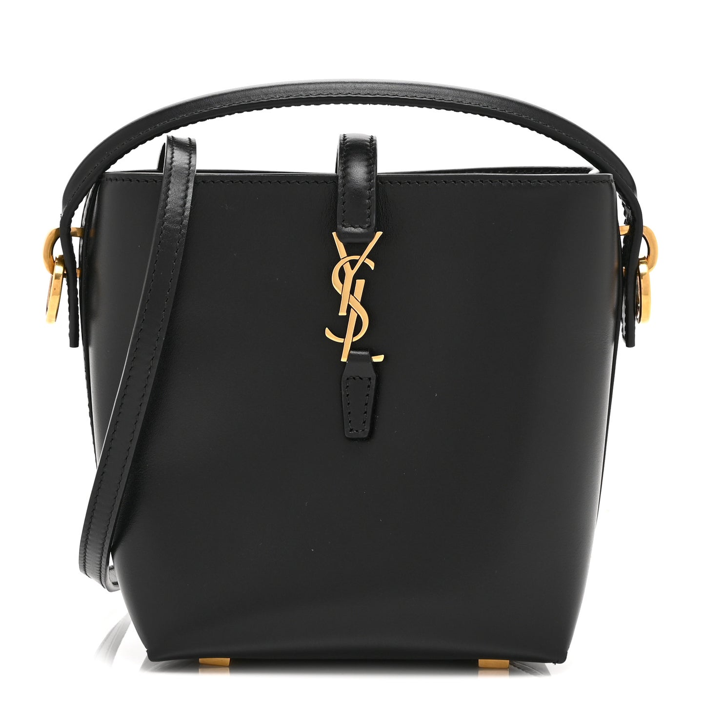 Shiny Calfskin Le 37 Mini Bucket Bag Black