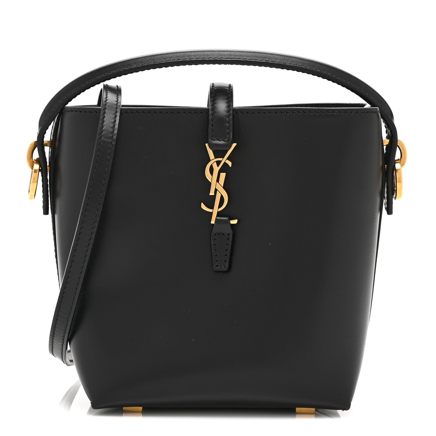 Saint Laurent Shiny Calfskin Le 37 Mini Bucket Bag Black 1 of 10