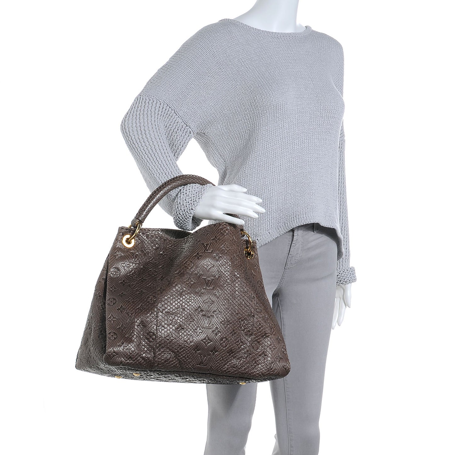 Python Embossed Monogram Artsy MM Gris