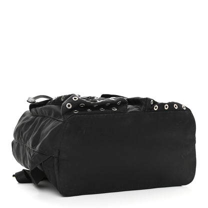 Prada Tessuto Nylon Grommet Backpack Black 4 of 8