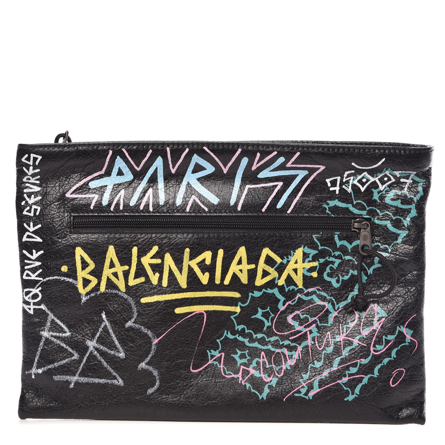 Agneau Arena Graffiti All Over Explorer Pouch Black Multicolor