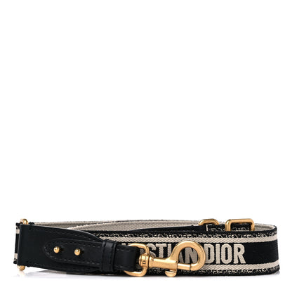 Christian Dior Canvas Embroidered Shoulder Strap Black 1 of 4