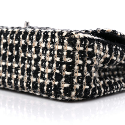 Chanel Tweed Quilted Medium Double Flap Black Multicolor 10 of 14