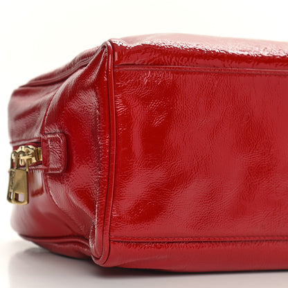 Saint Laurent Textured Patent Mini Y-Mail Tote Red 8 of 9
