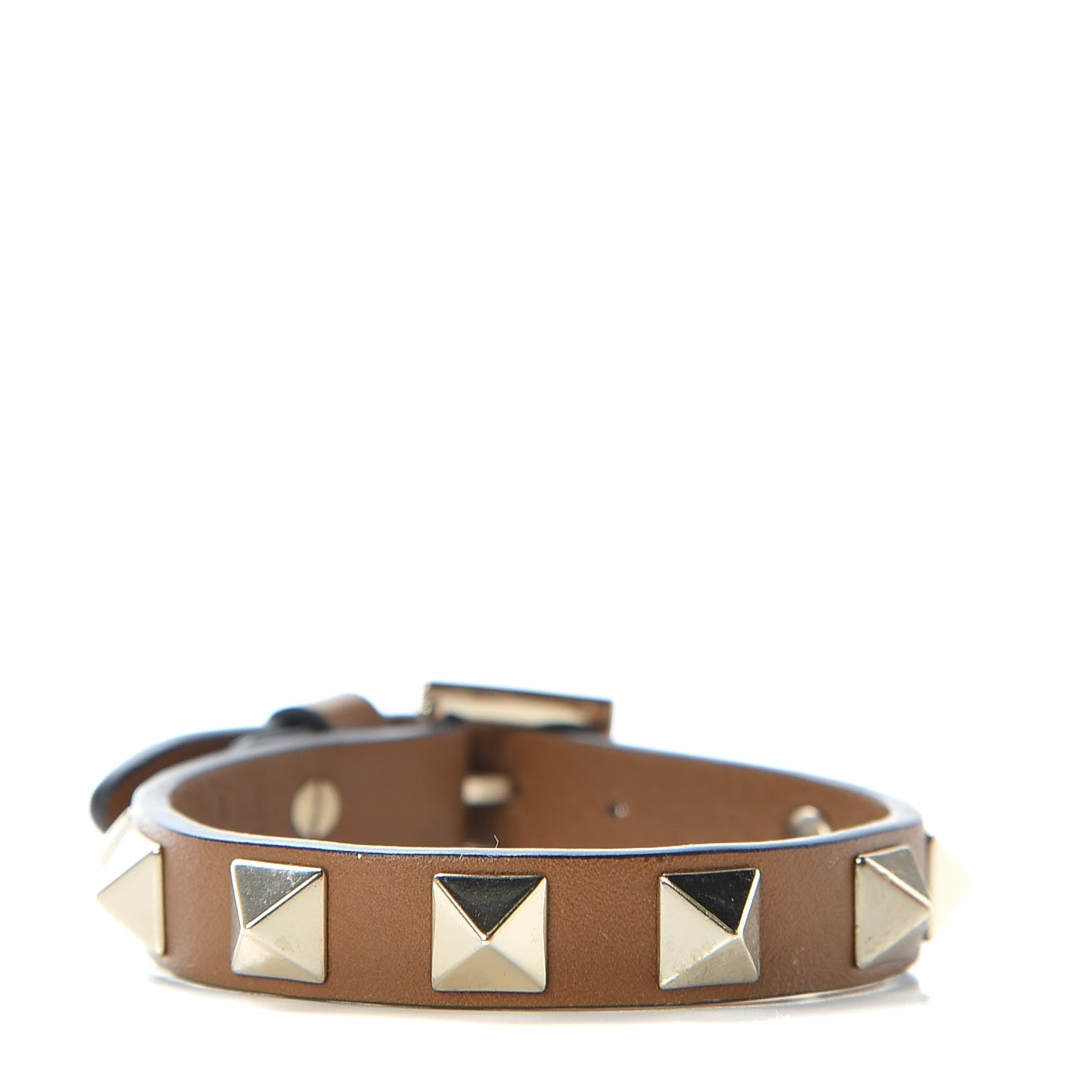 Valentino Garavani Vitello Rockstud Bracelet Brown 1 of 4