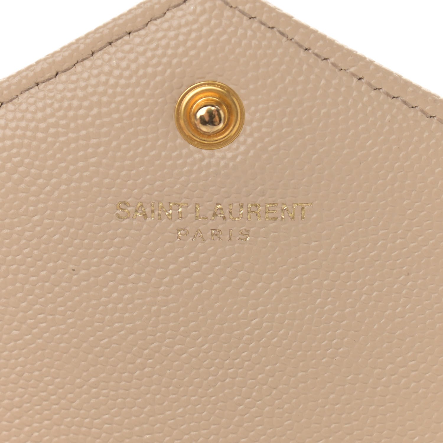 Saint Laurent Grain De Poudre Matelasse Chevron Monogram Chain Wallet Dark Beige 6 of 13