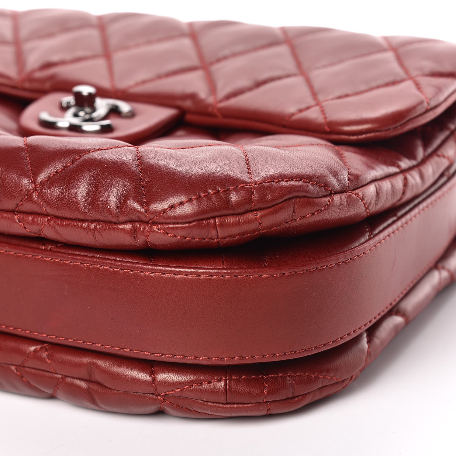 Chanel Lambskin Quilted Large 3 Flap Rouge Fonce 7 of 15