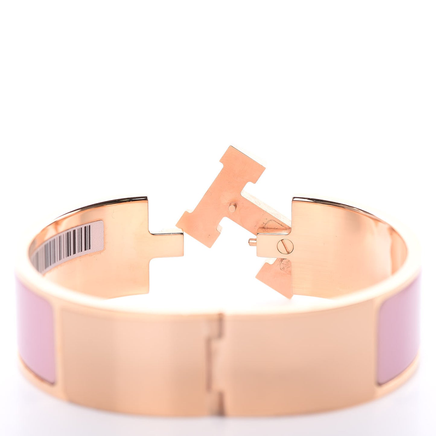 Enamel Wide Clic Clac H Bracelet GM Rose Nacarat