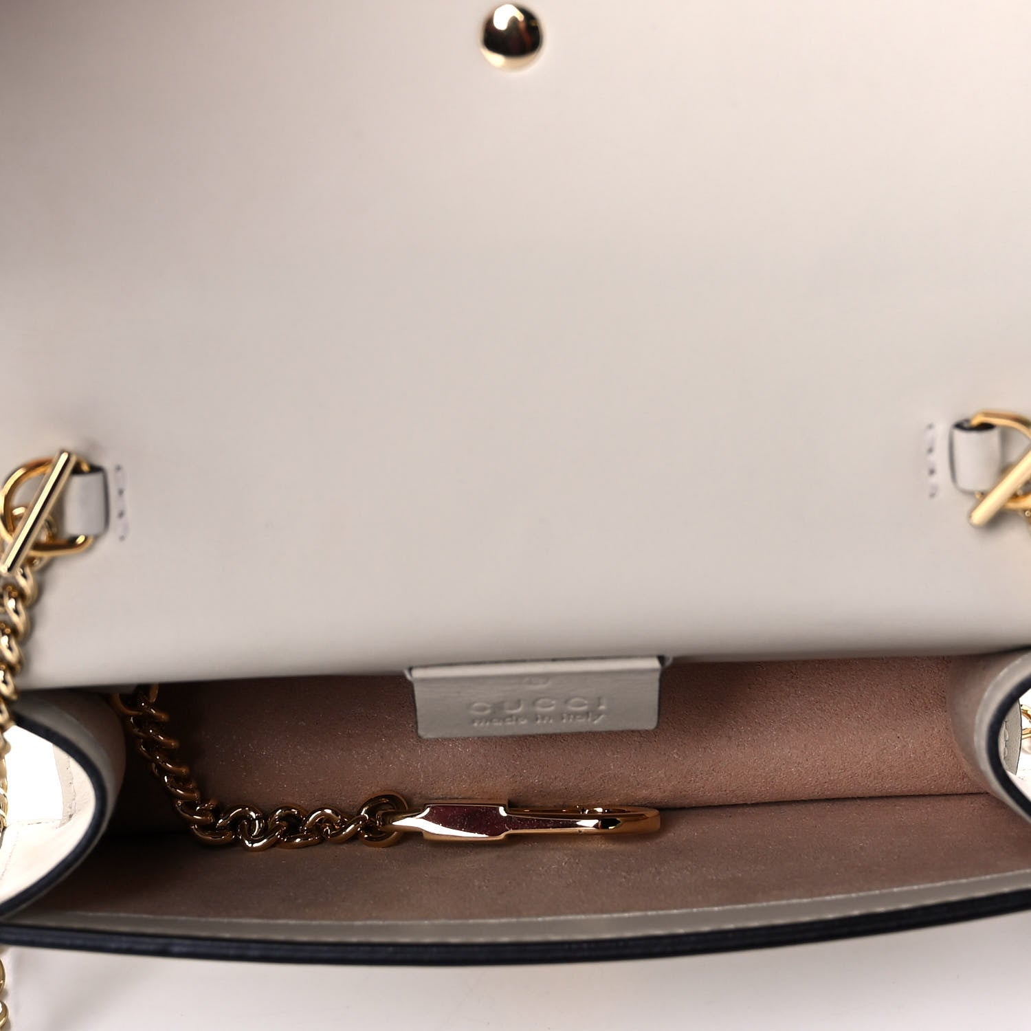 Gucci Calfskin Super Mini Sylvie Chain Shoulder Bag White 5 of 12