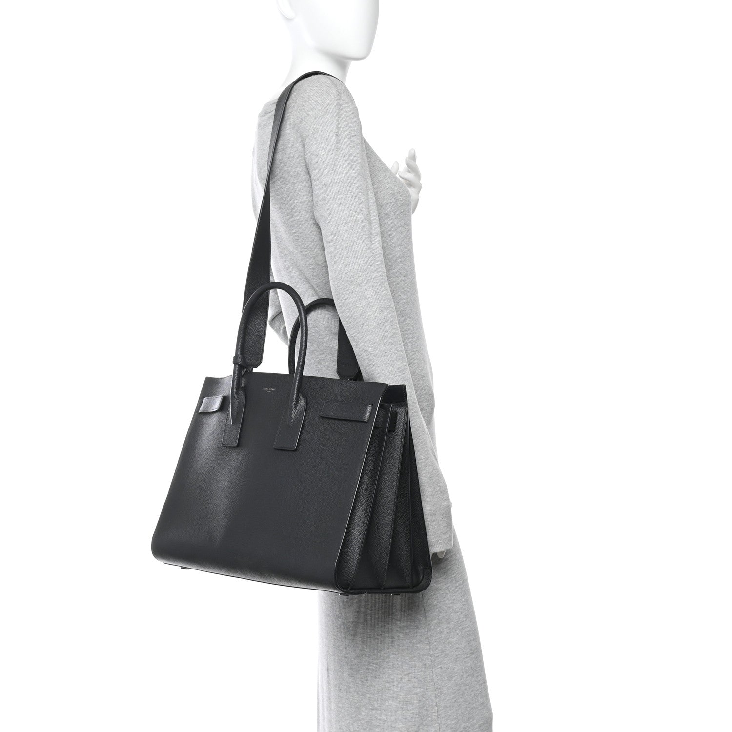 Saint Laurent Grained Calfskin Large Sac de Jour Carryall Black 2 of 10