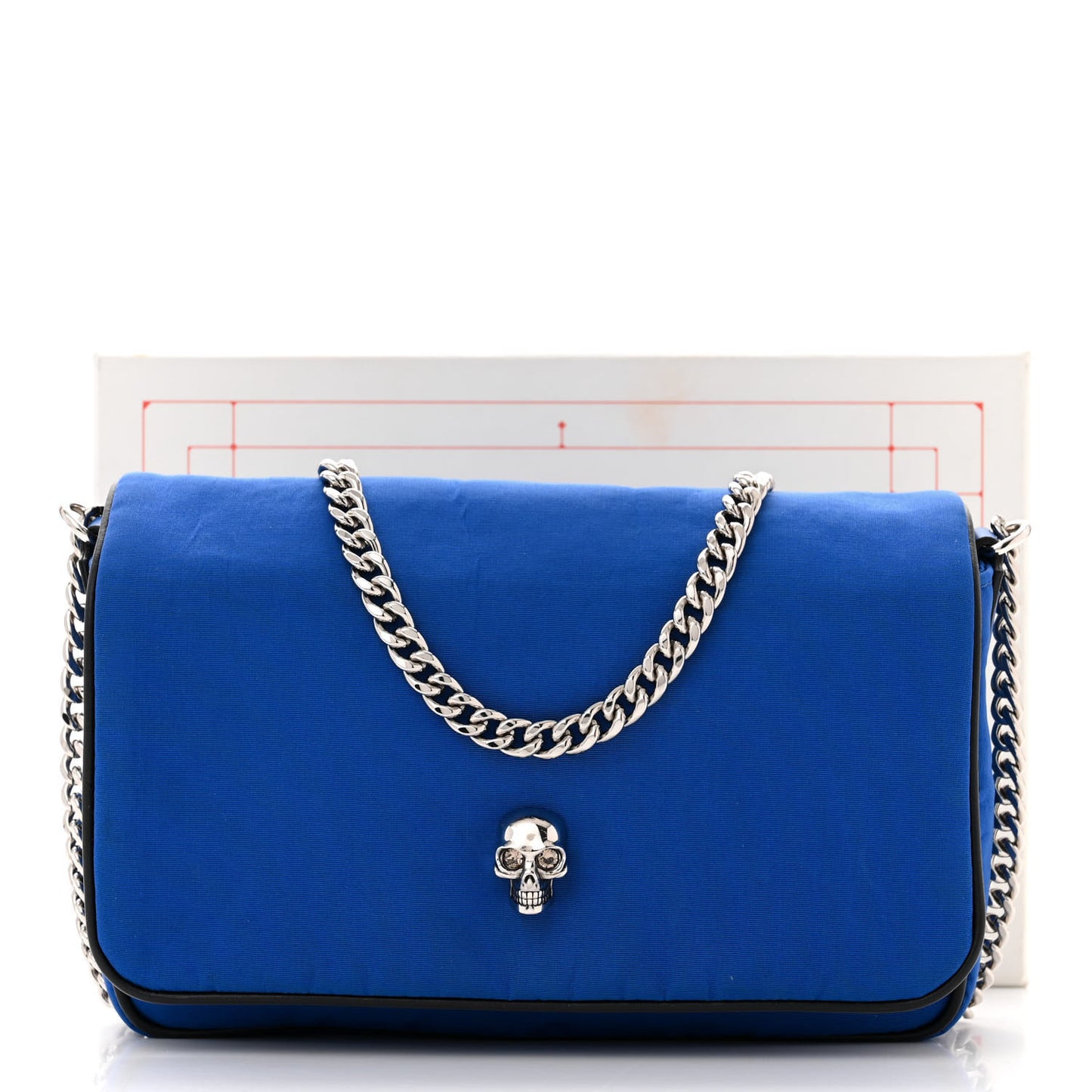 Nylon Skull Camera Crossbody Bag Royal Blue