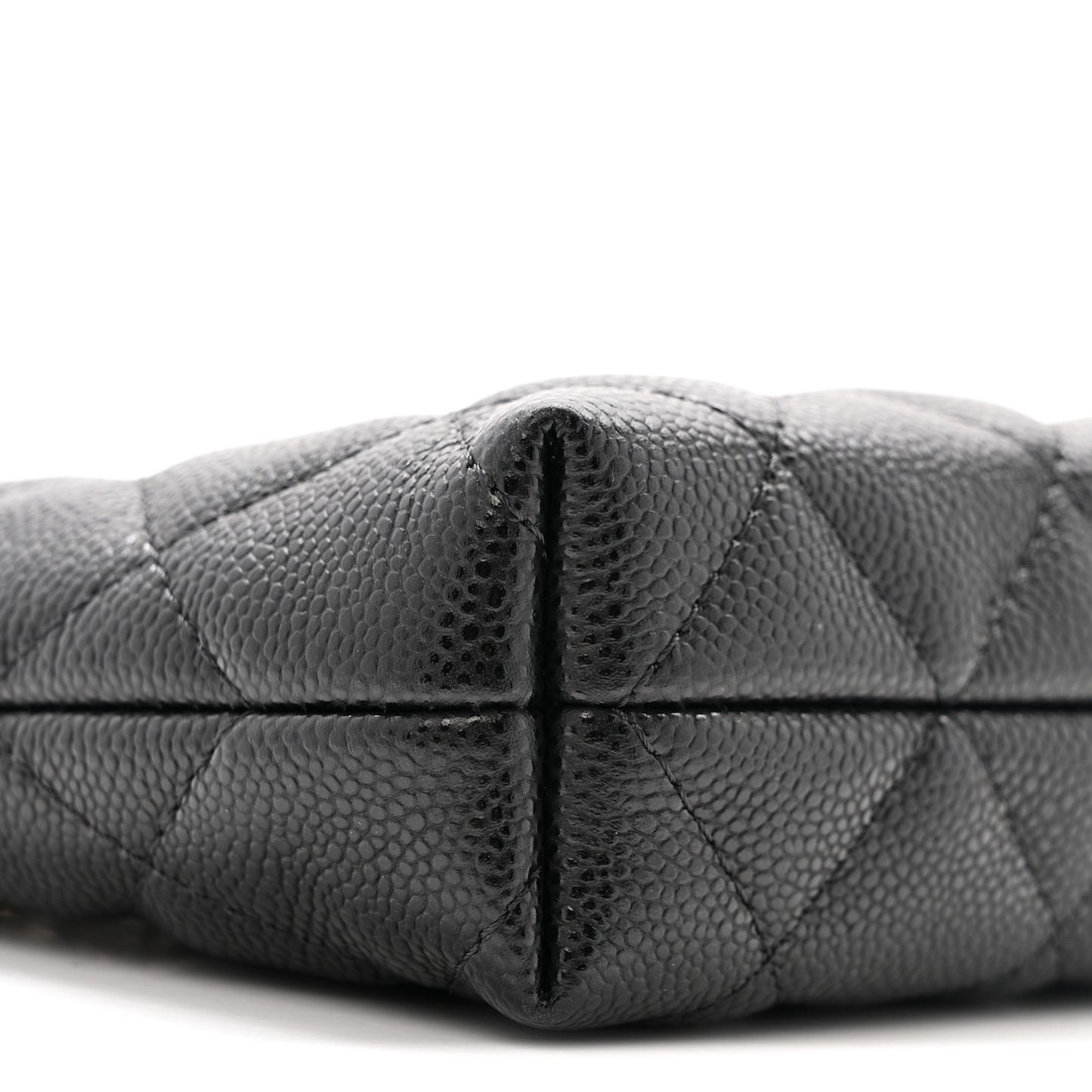 Caviar Quilted Classic Clutch Tote With Chain Black