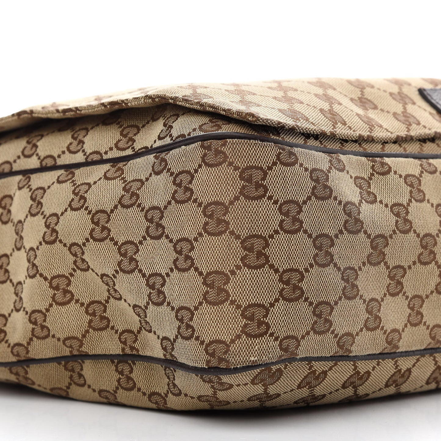 GG Plus Monogram Large Flap Messenger Bag Beige Dark Brown