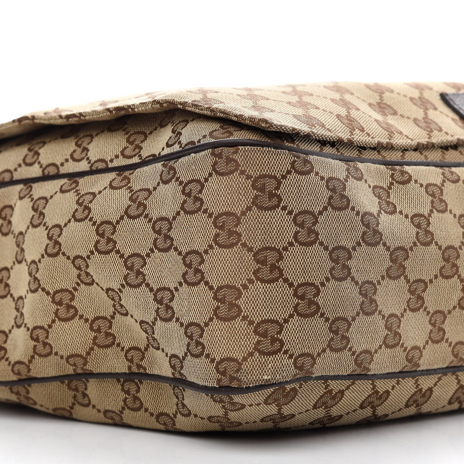 Gucci GG Plus Monogram Large Flap Messenger Bag Beige Dark Brown 9 of 10