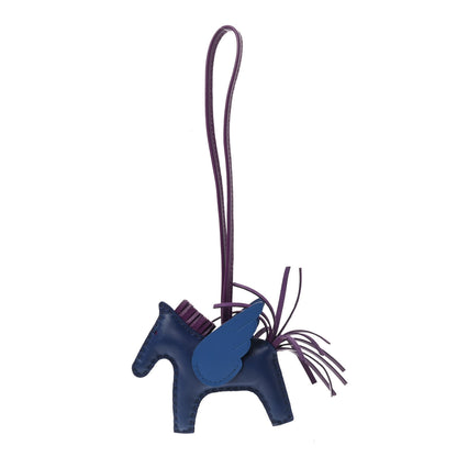 Hermes Milo Lambskin Grigri Rodeo Pegase Horse Bag Charm PM Bleu Saphir Violet Bleu France 1 of 5