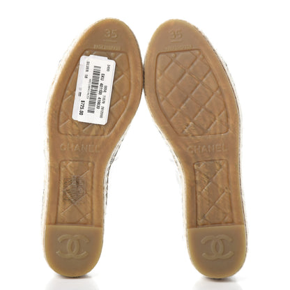Chanel Laminated Goatskin CC Espadrilles 35 Silver 7 of 7