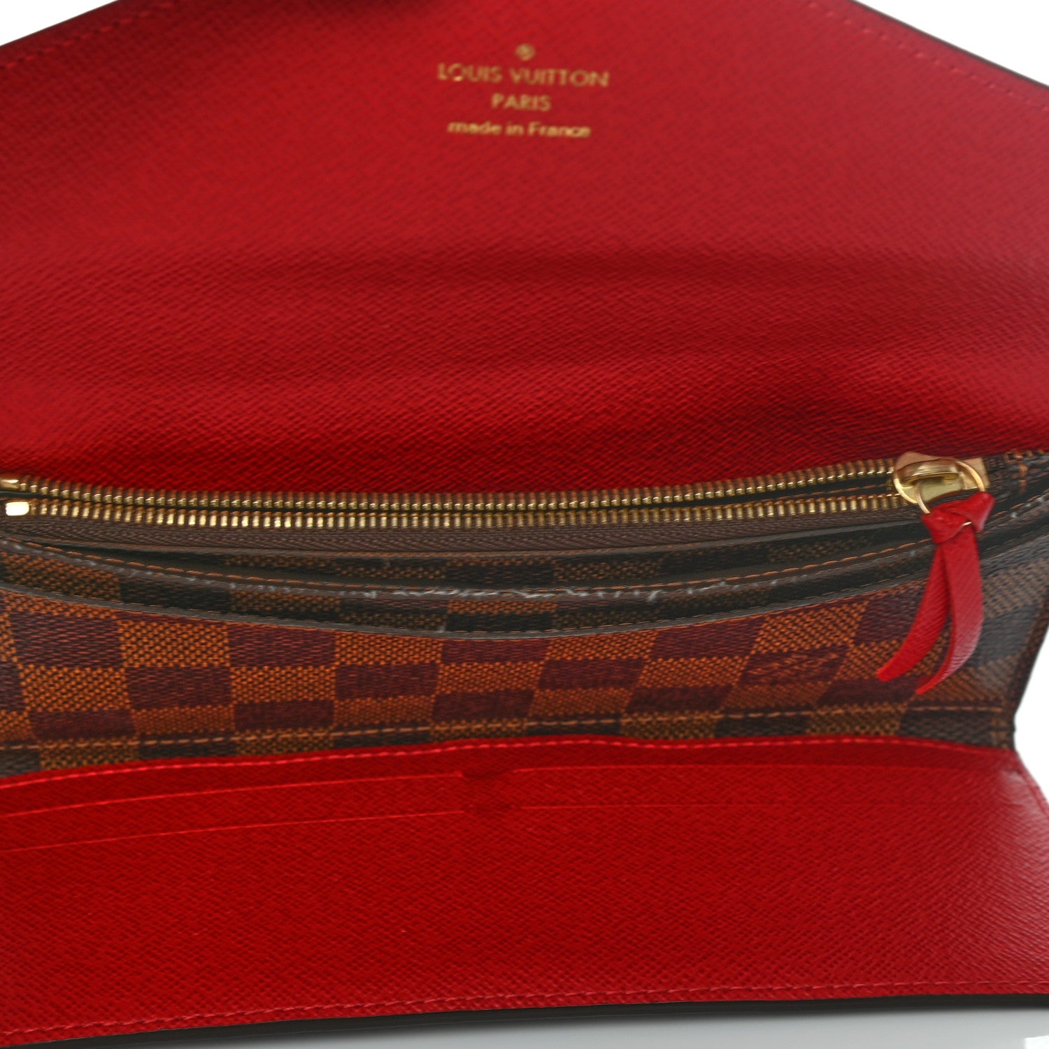 Louis Vuitton Damier Ebene Josephine Wallet Red 5 of 9