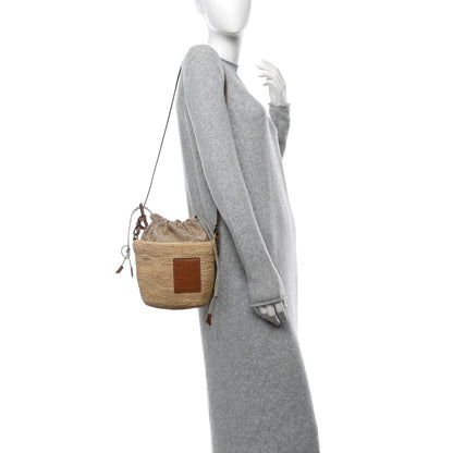Loewe Calfskin Raffia Anagram Paulas Ibiza Pochette Bag Natural Tan 2 of 11