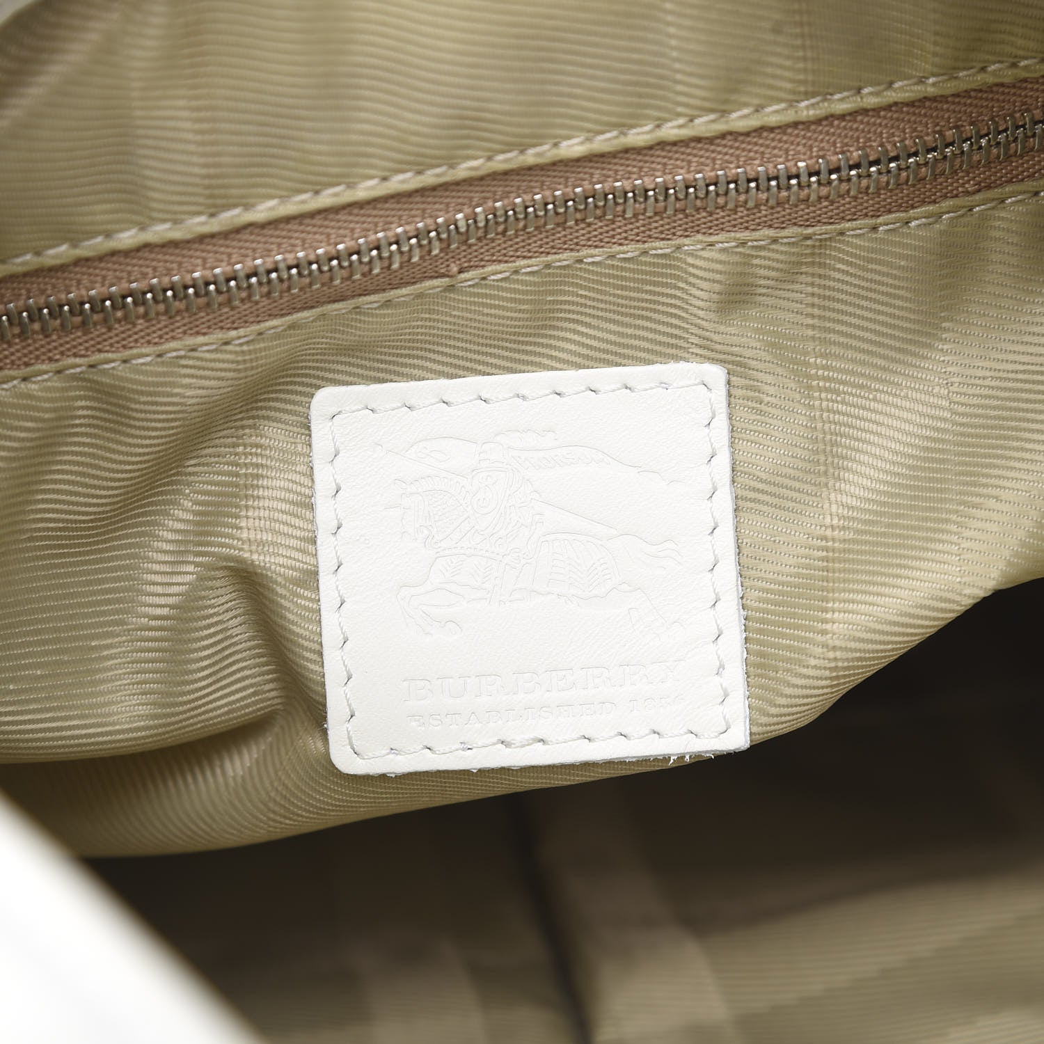 Burberry Calfskin Quilted Brook Hobo White 6 of 14