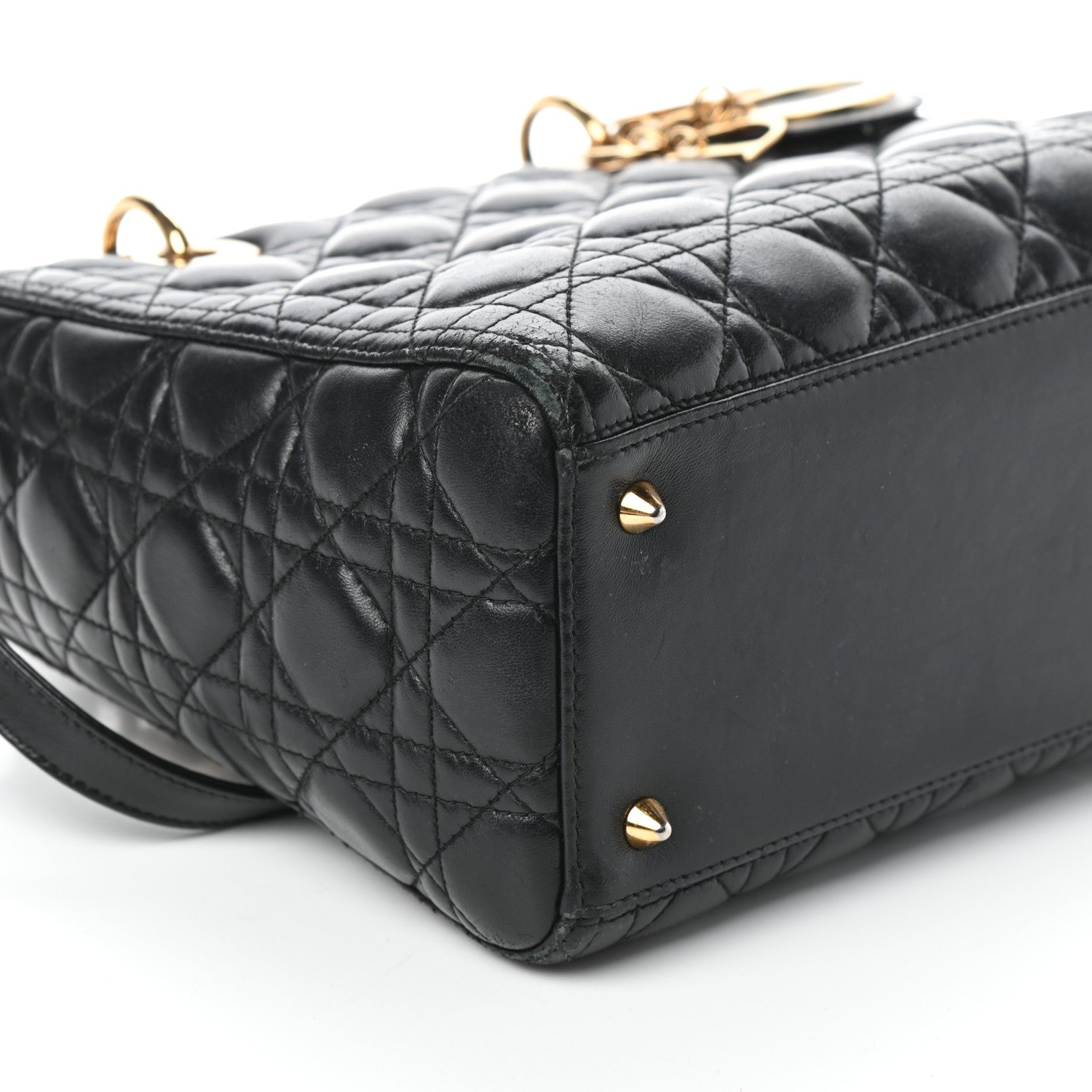 Christian Dior Lambskin Cannage Medium Lady Dior Black 8 of 9