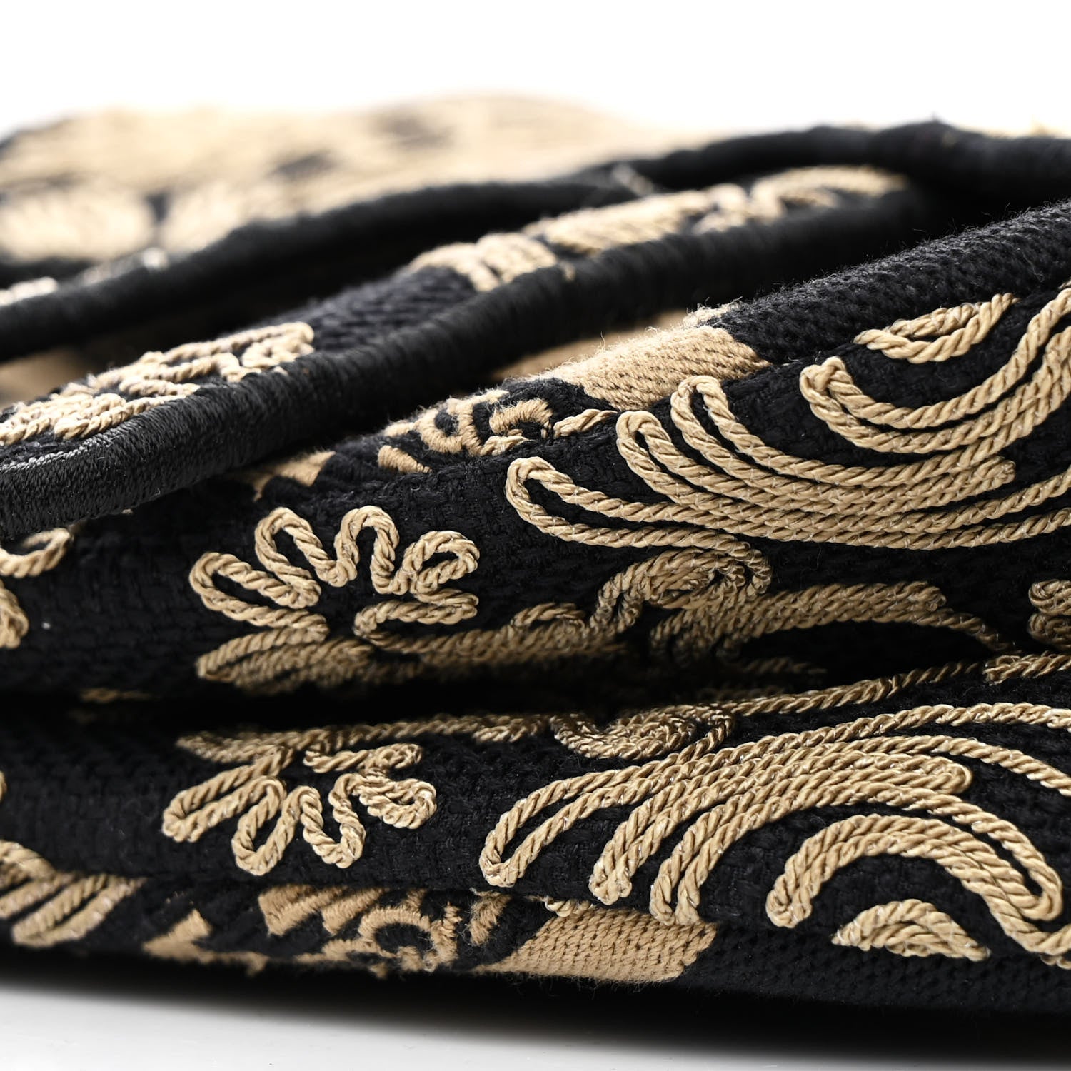 Christian Dior Canvas Embroidered Ornamental Cornely Saddle Bag Black Beige 10 of 12