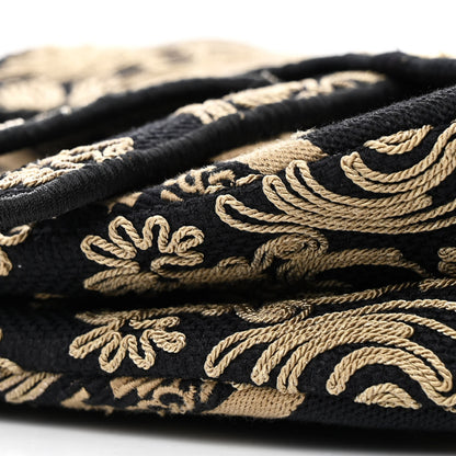 Christian Dior Canvas Embroidered Ornamental Cornely Saddle Bag Black Beige 10 of 12