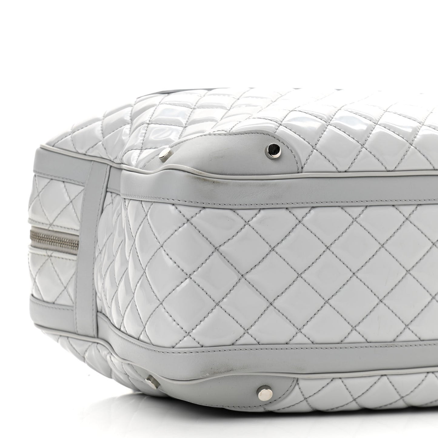 Vinyl Calfskin Viaggio Travel Bag Light Grey