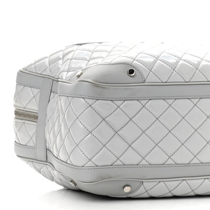 Chanel Vinyl Calfskin Viaggio Travel Bag Light Grey 9 of 11