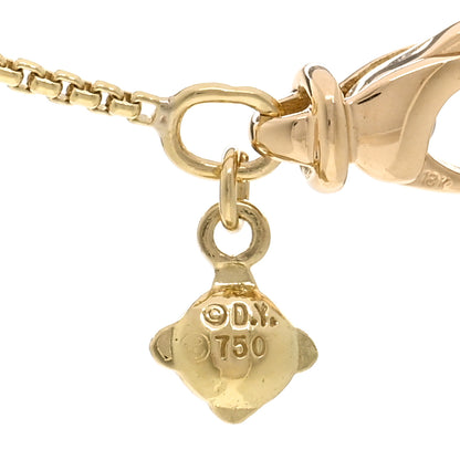 David Yurman 18K Yellow Gold Diamond Open Heart Cable Pendant Necklace 3 of 3