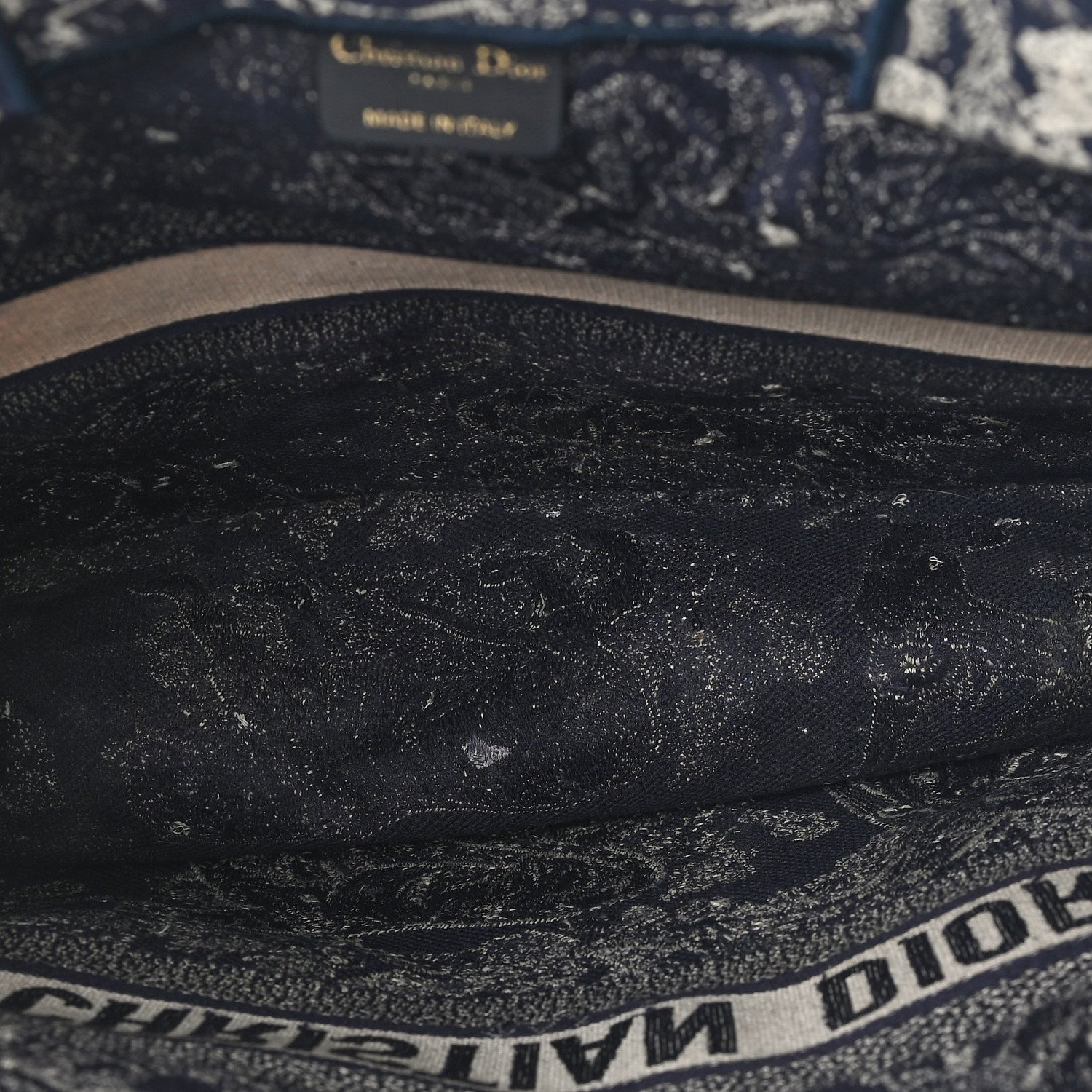 Christian Dior Canvas Embroidered Large Dioriviera Toile De Jouy Reverse Book Tote Blue 5 of 10