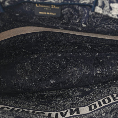 Christian Dior Canvas Embroidered Large Dioriviera Toile De Jouy Reverse Book Tote Blue 5 of 10