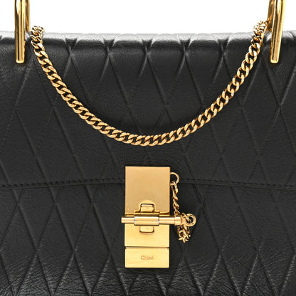 Chloe Calfskin Diamond Embossed Drew Shoulder Bag Black 10 of 10