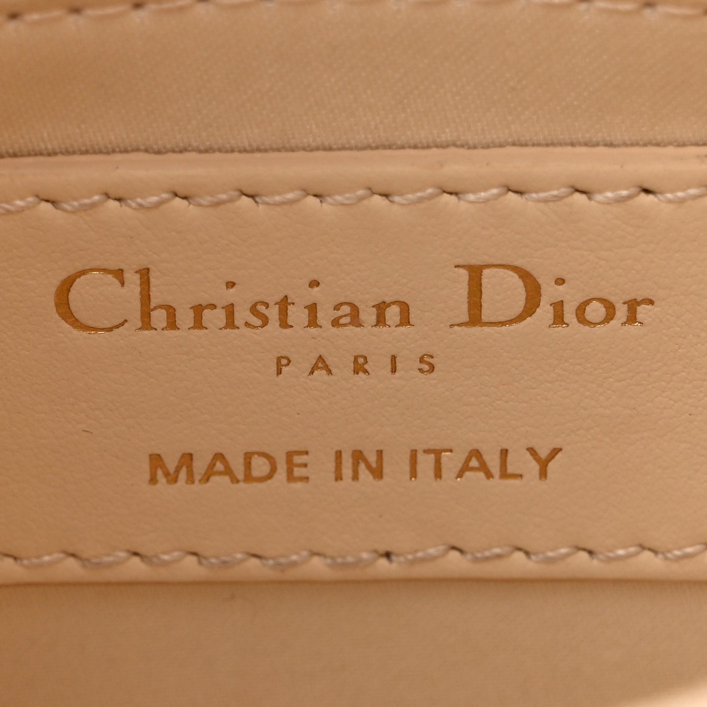 Lambskin Cannage Beaded Embroidered Mini Lady Dior Caramel Beige