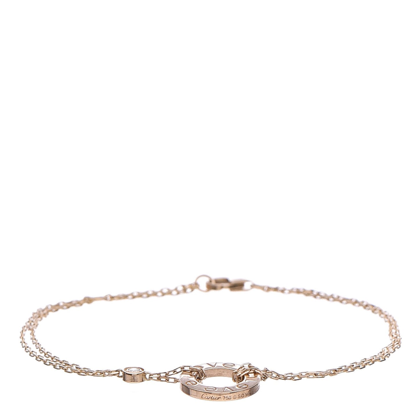 18K Yellow Gold Diamond LOVE Bracelet