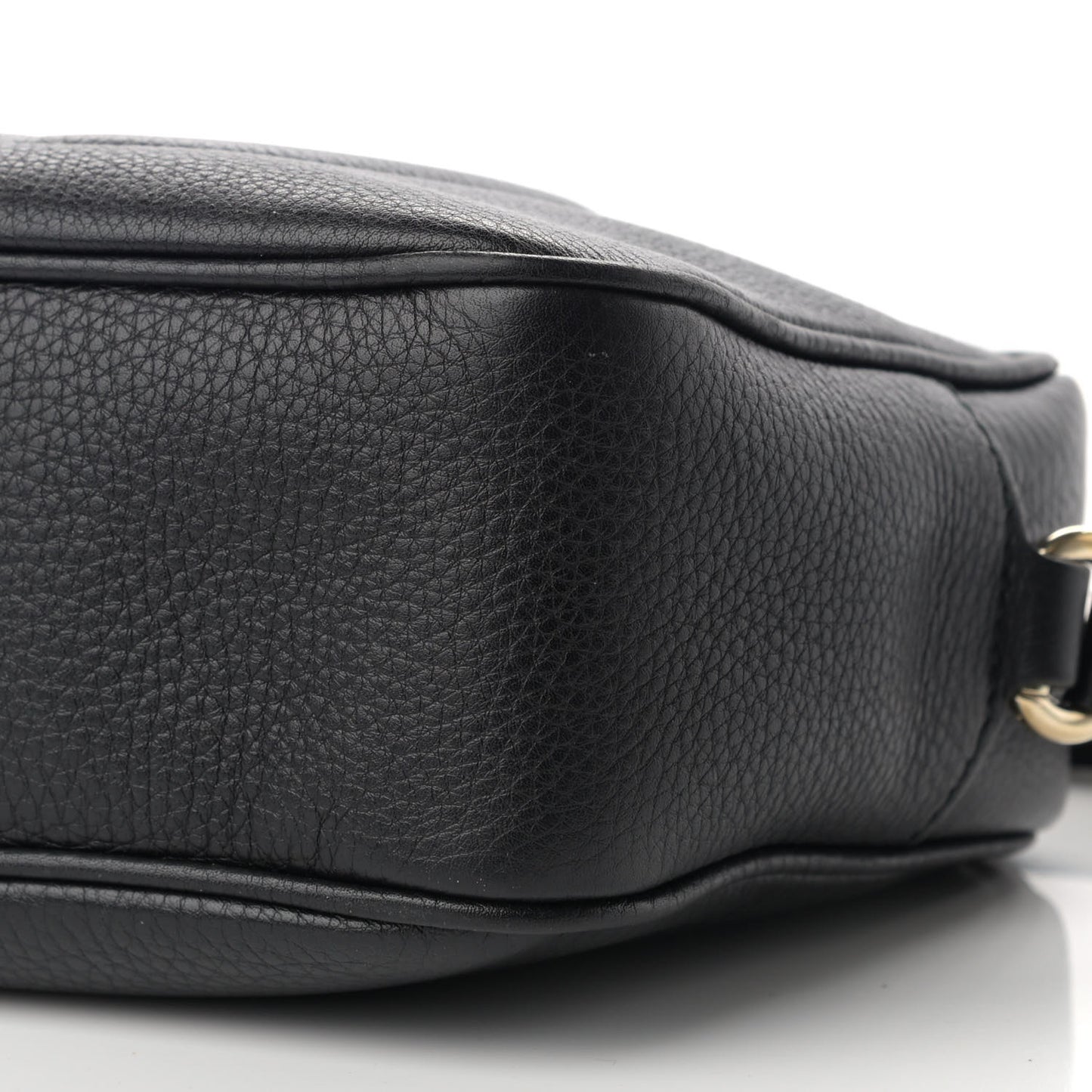 Pebbled Calfskin Small Soho Disco Bag Black