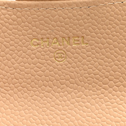 Chanel Caviar Quilted Flap Card Holder Wallet Beige 6 of 9