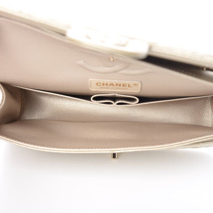 Chanel Metallic Caviar Quilted Medium Double Flap Light Gold 6 of 9