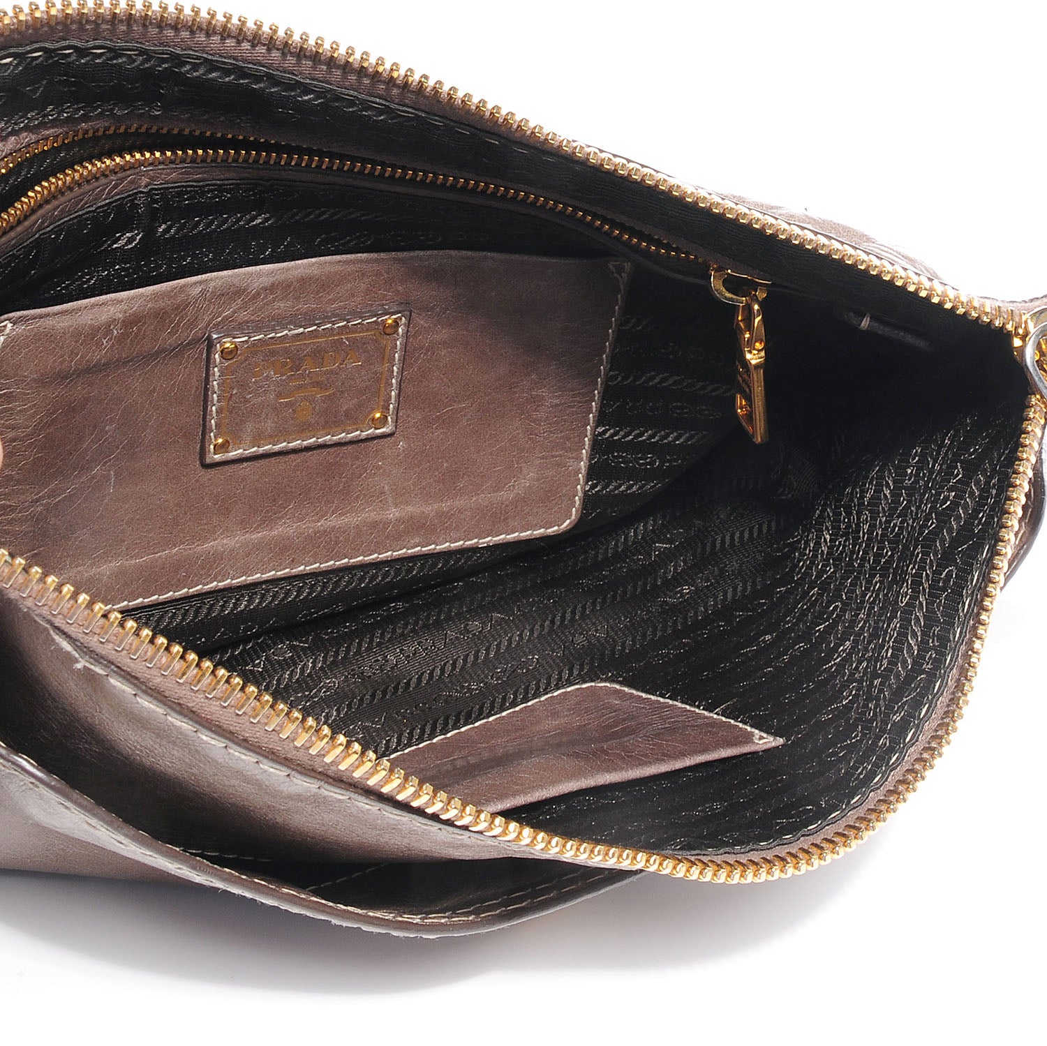 Prada Vitello Shine Pochette Clutch Argilla 6 of 10