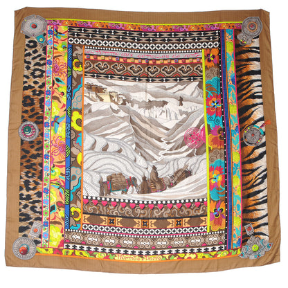 Hermes Cashmere Silk La Femme Aux Semelles de Vent Shawl GM 140 2 of 5