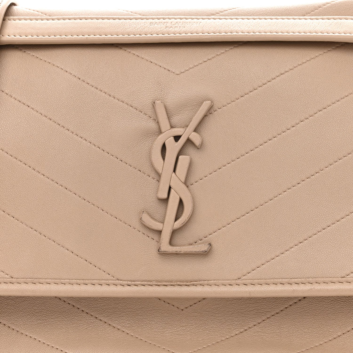 Saint Laurent Lambskin Matelasse Monogram Medium Niki Chain Satchel Dark Beige 8 of 12