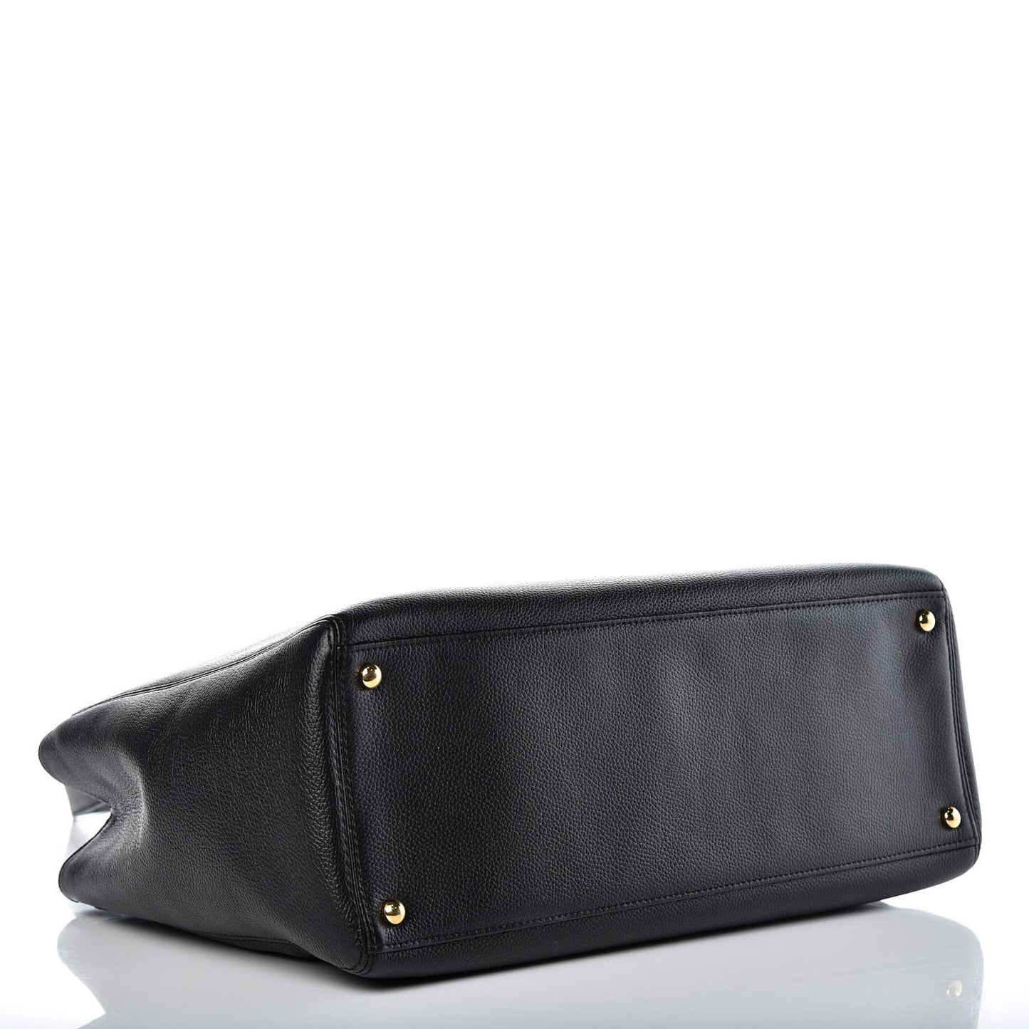 Calfskin Cerf Executive Shopper Tote Black