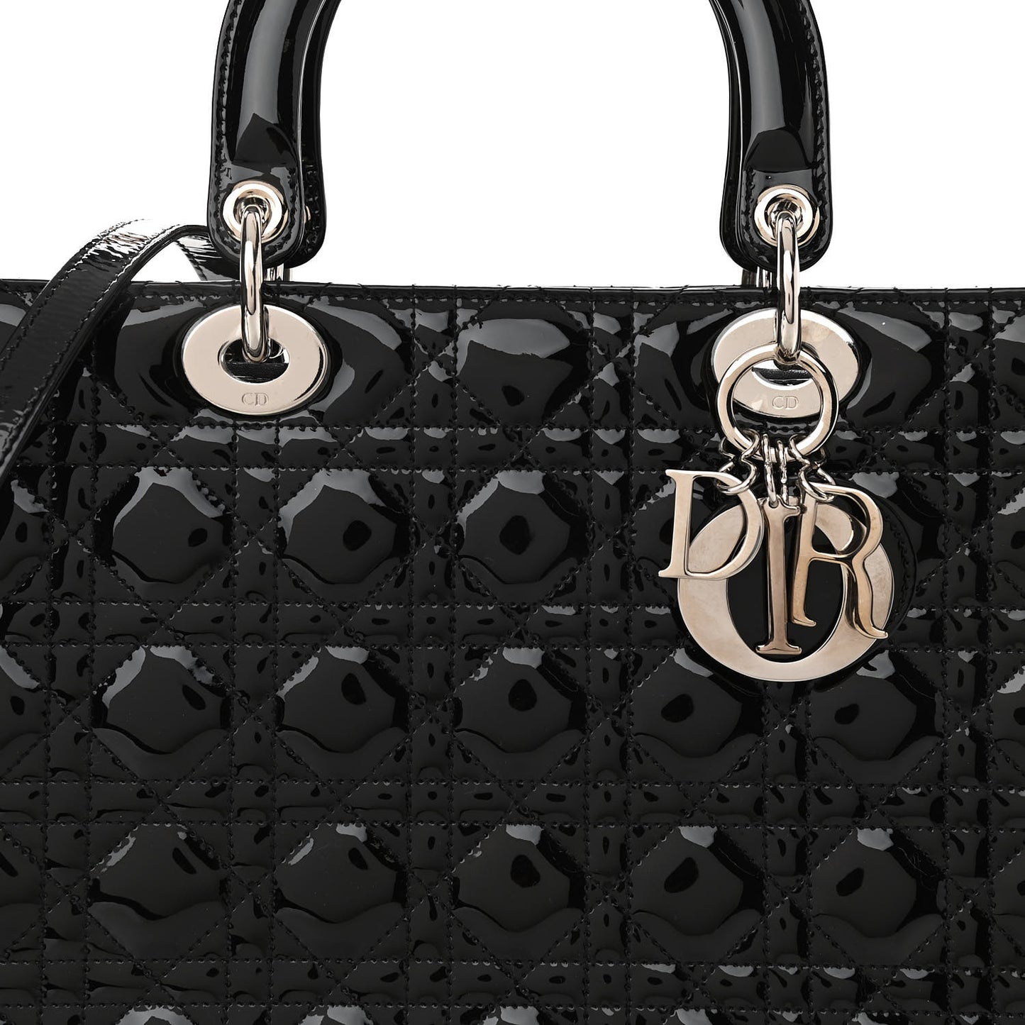 Patent Cannage Large Lady Dior Black