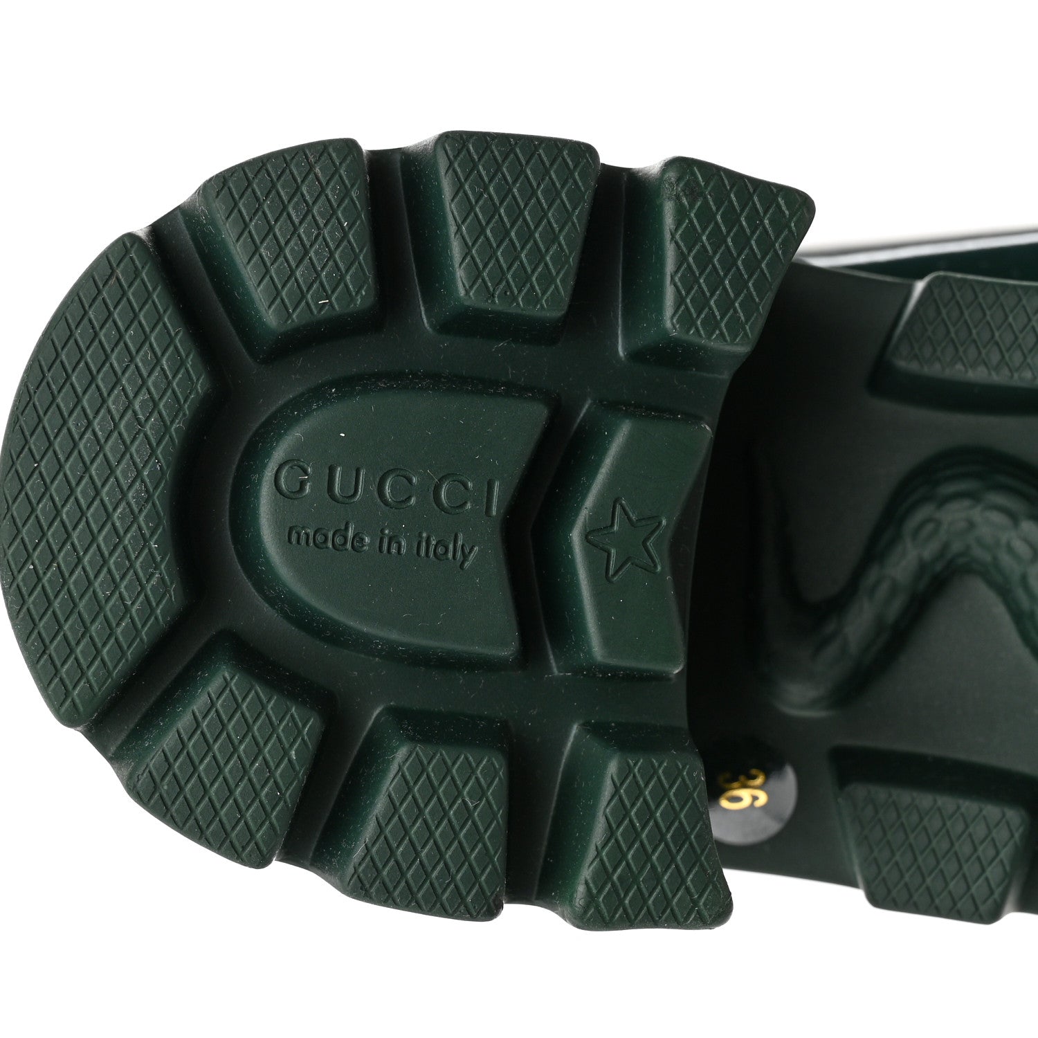 Gucci Rubber Womens Horsebit Ankle Boots 36 Vintage Green 6 of 9