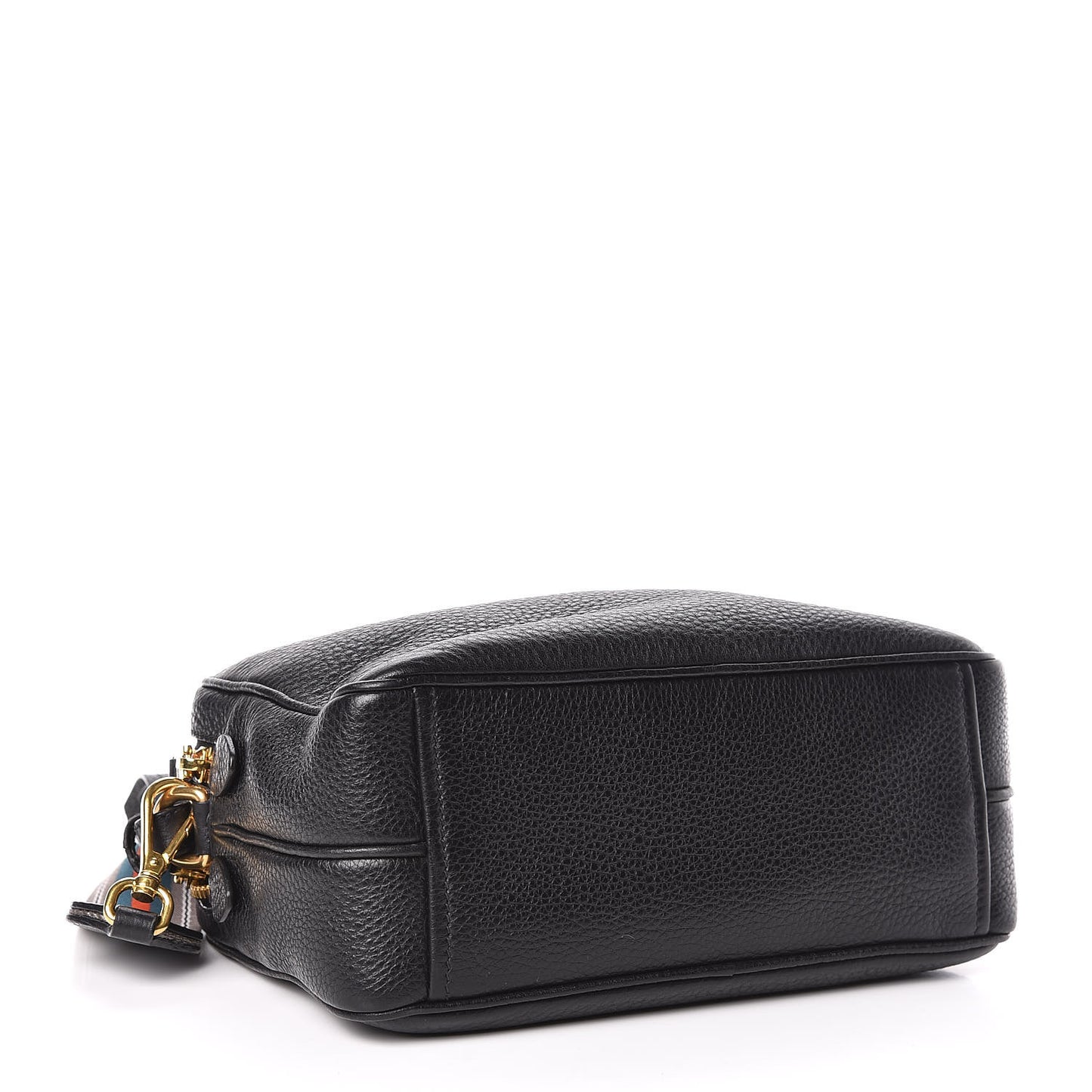 Vitello Daino Medium Double Zip Shoulder Bag Black